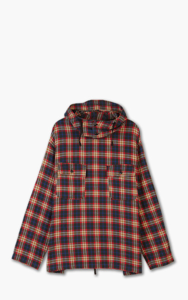 Engineered Garments Cagoule Shirt Navy/Red/White Cotton Flannel Plaid