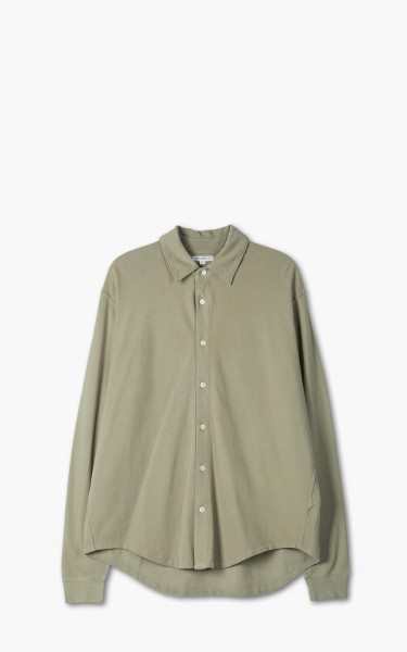 Lady White Co. Pique Button Down L/S Tee Taupe Fog