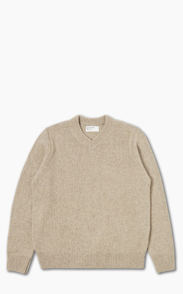 Universal Works V Neck Sweater Eco Wool Oatmeal