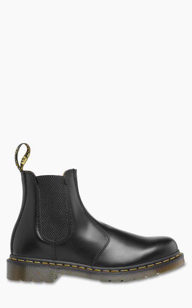 Dr. Martens 2976 Yellow Stitch Smooth Leather Chelsea Boots Black