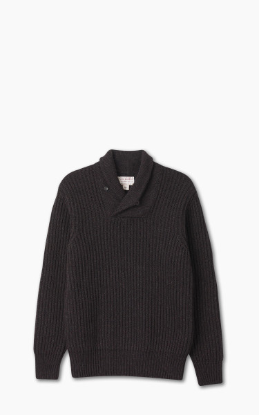 Filson Bristol Shawl Neck Sweater Dark Brown Heather