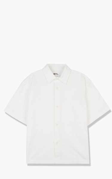 Margaret Howell MHL. S/S Worker Shirt Textured Cotton White MHSHS0107S22KGZ-WHI