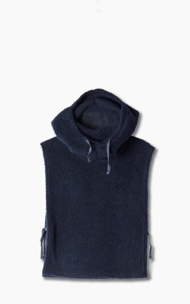 Engineered Garments Hooded Interliner Wool Poly Shaggy Knit Navy