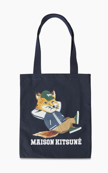 Maison Kitsuné Dressed Fox Vertical Tote Bag Navy