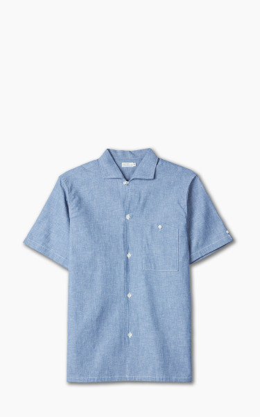 Warehouse &amp; Co. Lot 3091 S/S Open Collar Shirt Chambray Blue