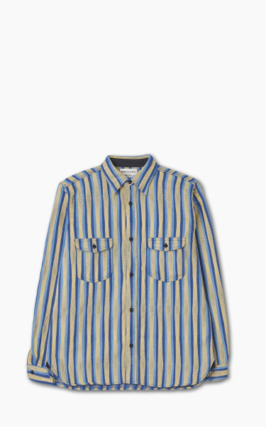 Samurai Jeans SDN23-01 “Drunk Stripe" Flannel Work Shirt Yellow