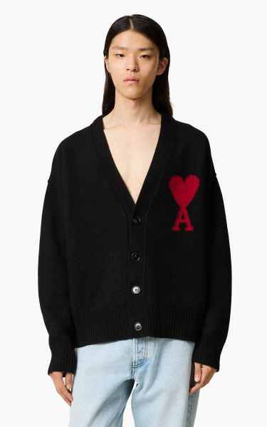 AMI Paris Red ADC Cardigan Black/Red