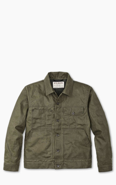 Filson Short Tin Cloth Lined Cruiser Jacket Military Green