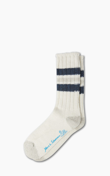 Merz b. Schwanen RW04 Socks Recycled Wool Nature/Blue