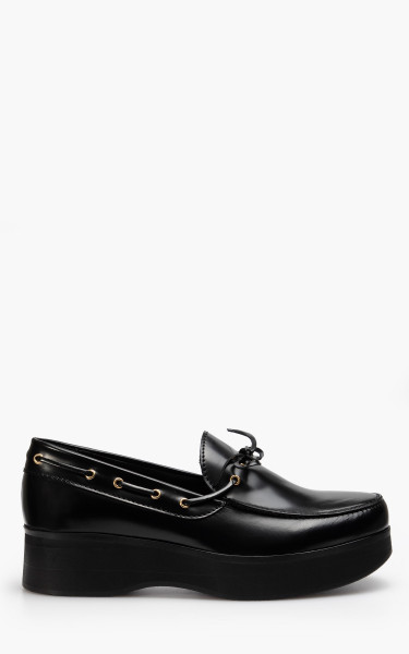 Stefan Cooke Platform Deck Shoes Black Leather FSTCMPLDK09021