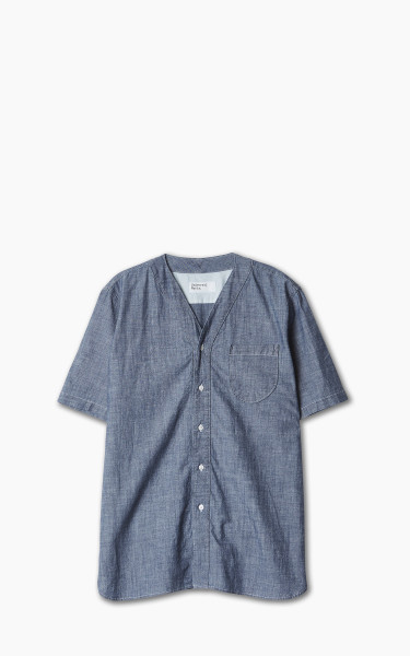 Universal Works S/S V Neck Overshirt Chambray Indigo