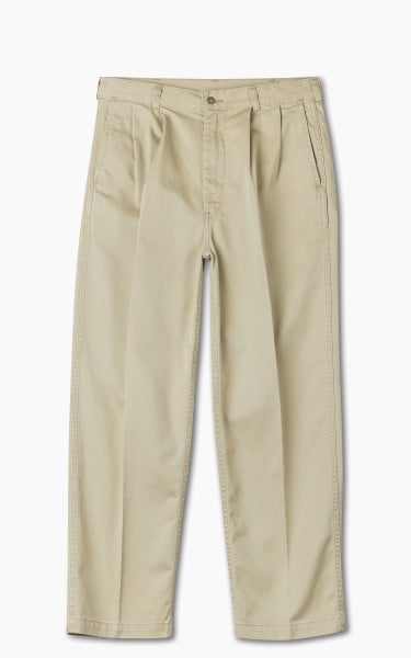 OrSlow Two Tuck Wide Trousers Khaki