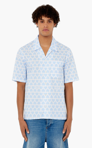 AMI Paris Camp Collar Shirt Sky Blue/Natural White
