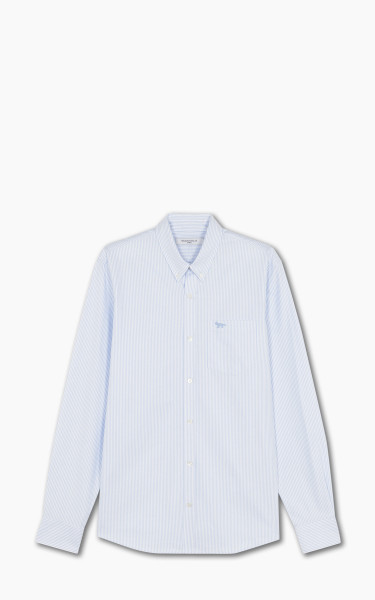 Maison Kitsuné Fox Embroidery Pocket Classic Shirt BD Light Blue Stripes