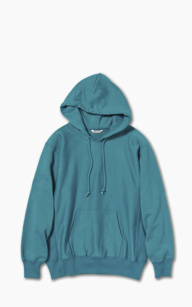 Auralee W High Count Heavy Sweat P/O Parka Teal Green