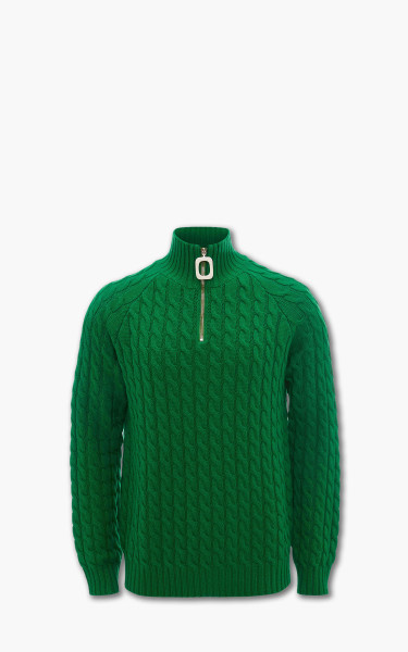 JW Anderson JWA Cable Knit Henley Jumper Green