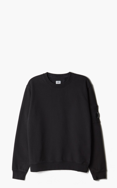 C.P. Company Diagonal Brushed &amp; Emerized Diagonal Fleece Sweatshirt Black