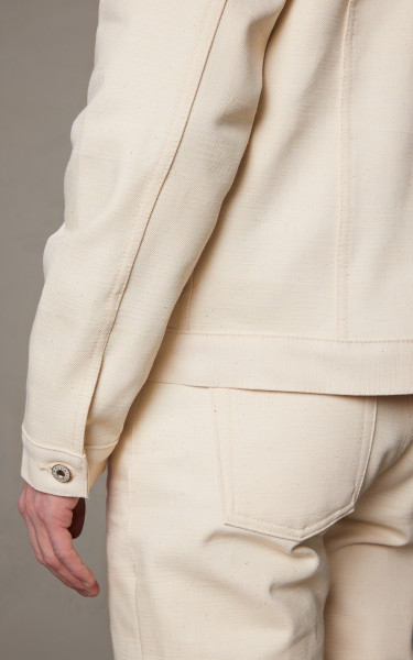 Naked Famous Denim Jacket Undyed Frankenstein Denim Ecru Cultizm
