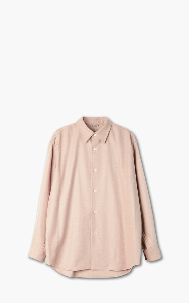 Auralee Wool Fulling Flannel Shirt Top Light Pink
