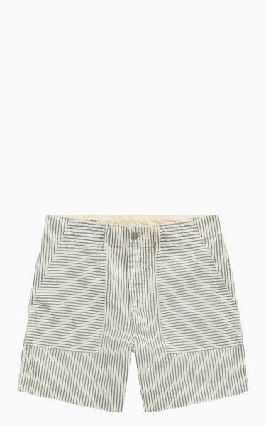 RRL Striped Cotton-Linen Field Short Indigo/Creme Stripe