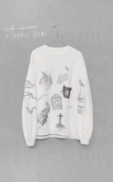 Nudie Jeans x Jeff Olsson Rudi Doodle T-Shirt Offwhite