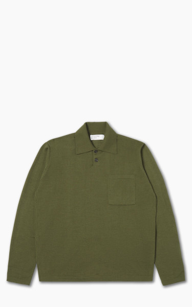 Universal Works Loose Polo Merino Knit Olive