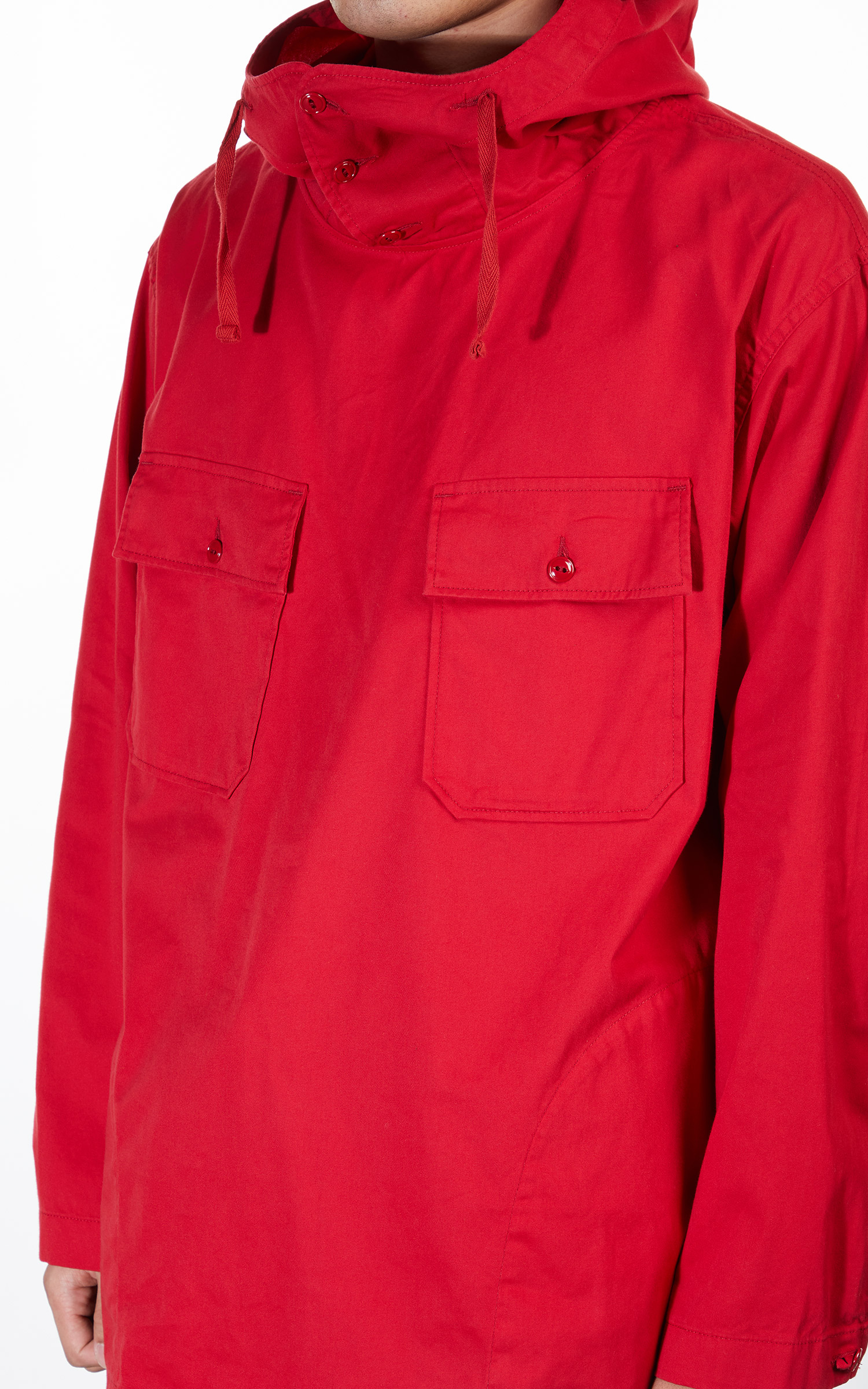 Engineered Garments Cagoule Shirt Red Cotton Micro Sanded Twill | Cultizm