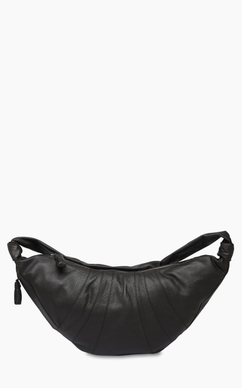 Lemaire Large Croissant Bag Grained Leather Dark Chocolate