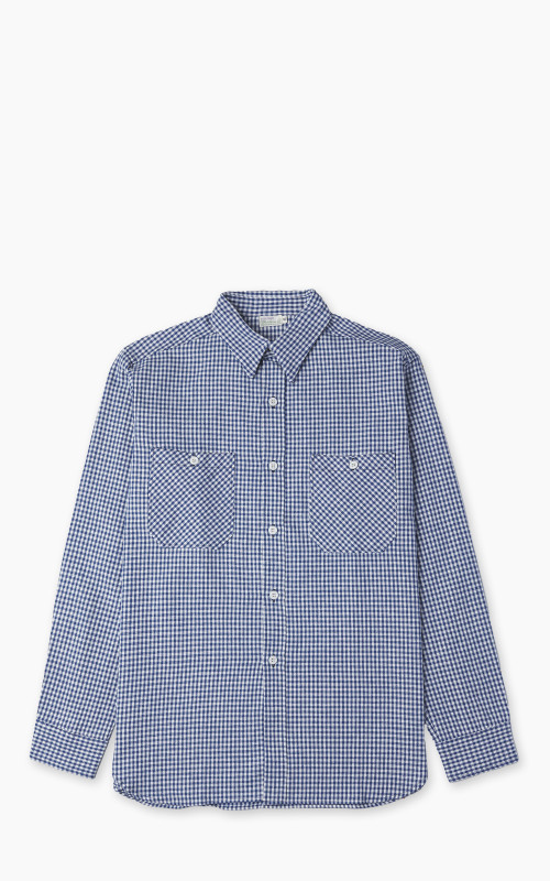 Warehouse & Co. Lot 3055 Long Sleeve Check Work Shirt Blue