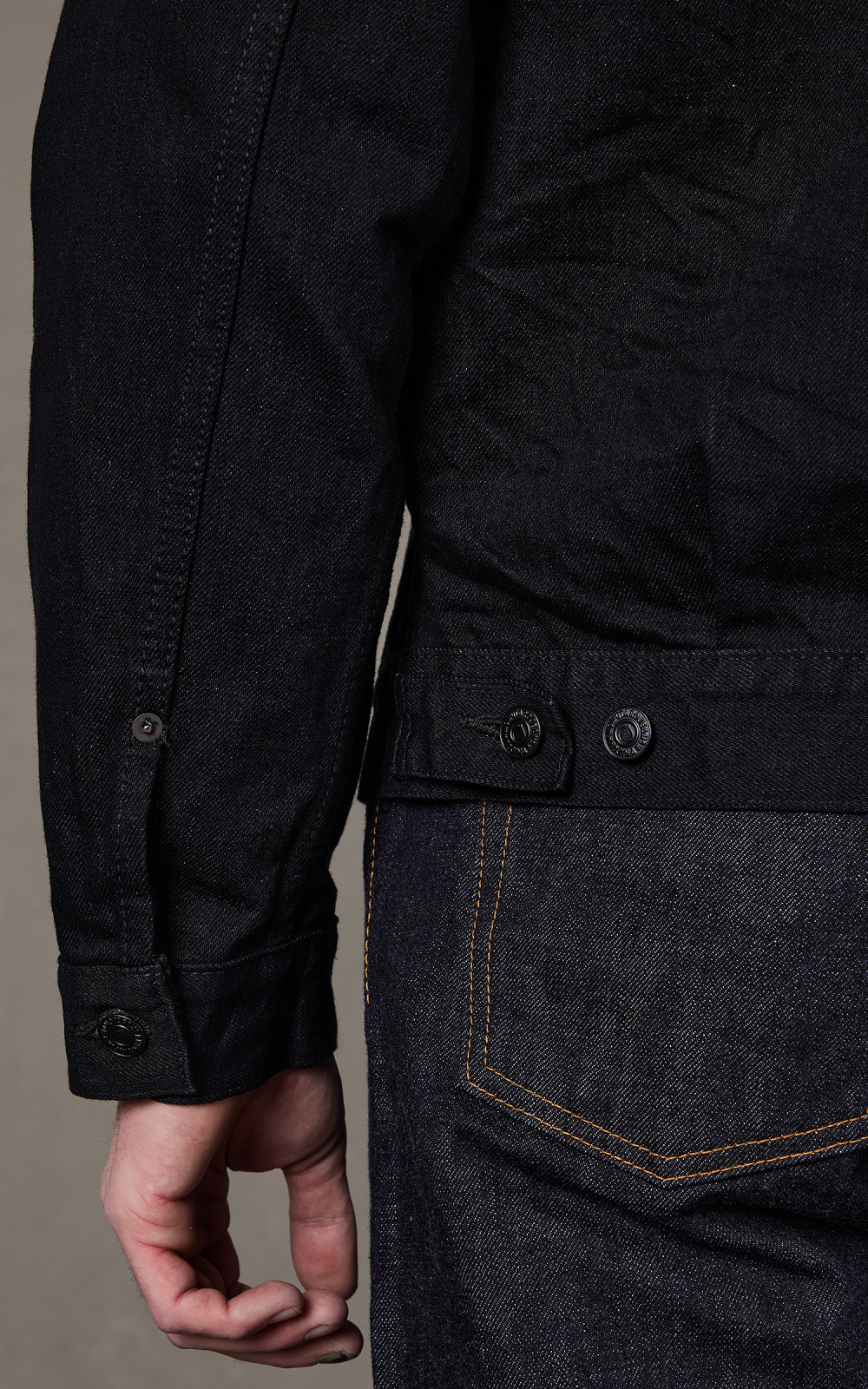 Momotaro Jeans MXGJ1108 Type 2 Denim Jacket Black x Black
