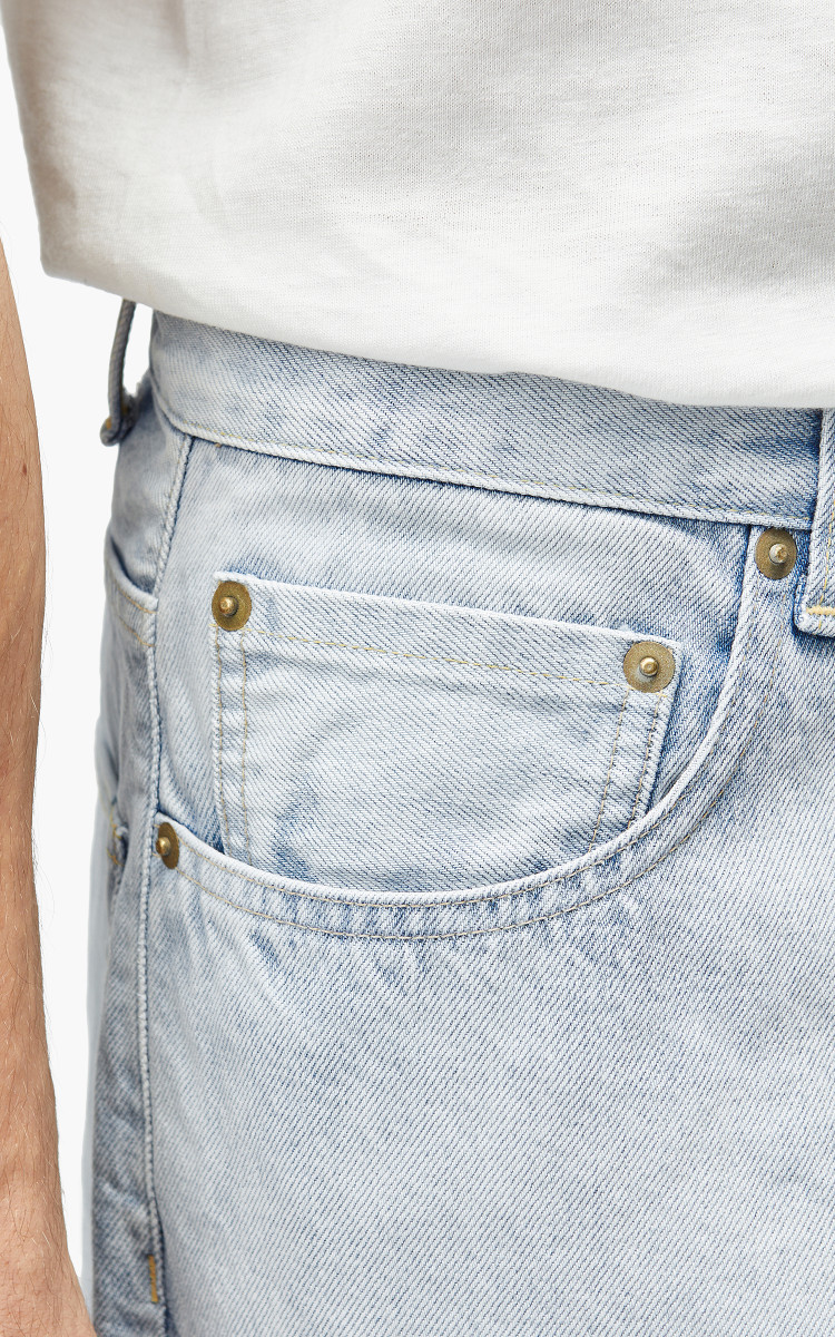 YLÈVE 13.5oz Denim Baggy Trousers Fade Ice Indigo | Cultizm