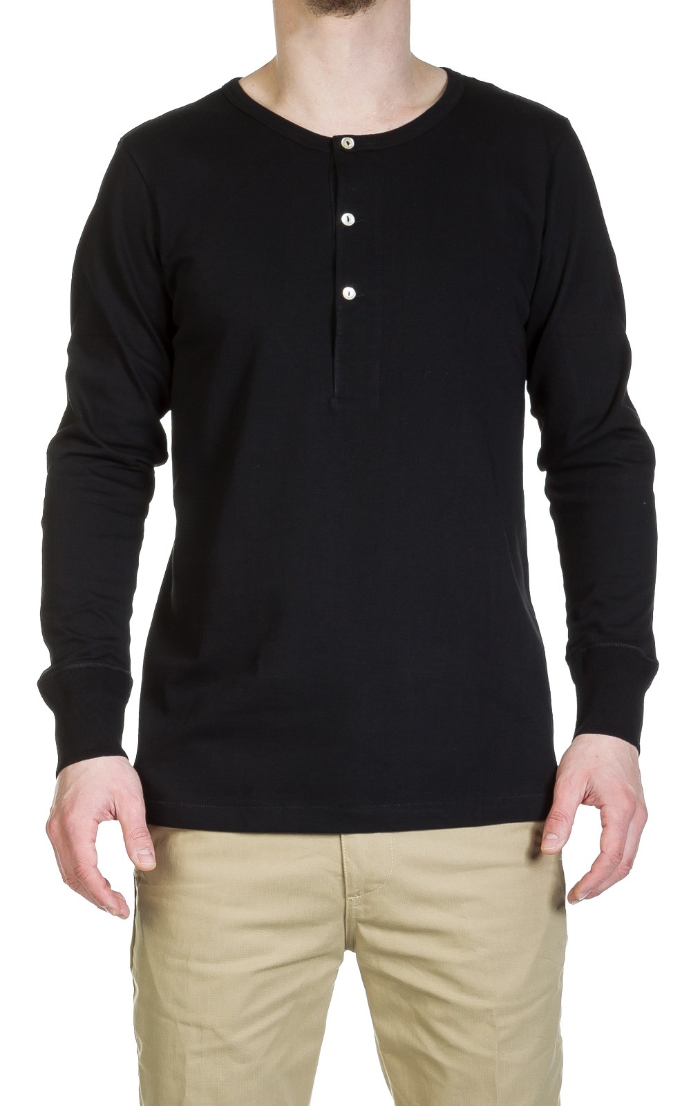 Merz b. Schwanen 206 Long Sleeve Henley - Nature | SON OF A STAG
