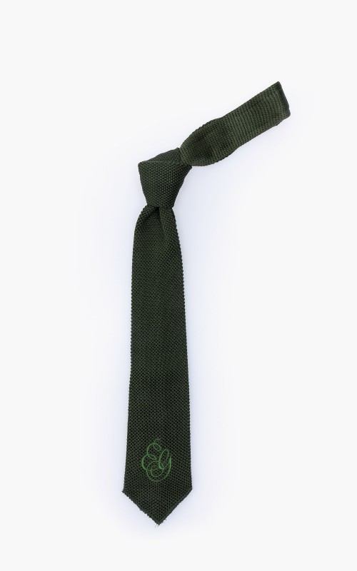 Engineered Garments Knit Tie Silk With Embroidery Olive