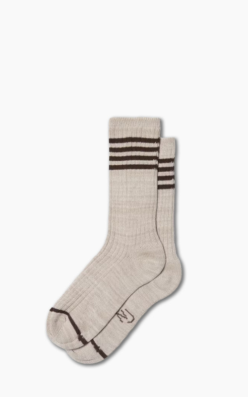 Nudie Jeans Men Tennis Socks Striped Beige