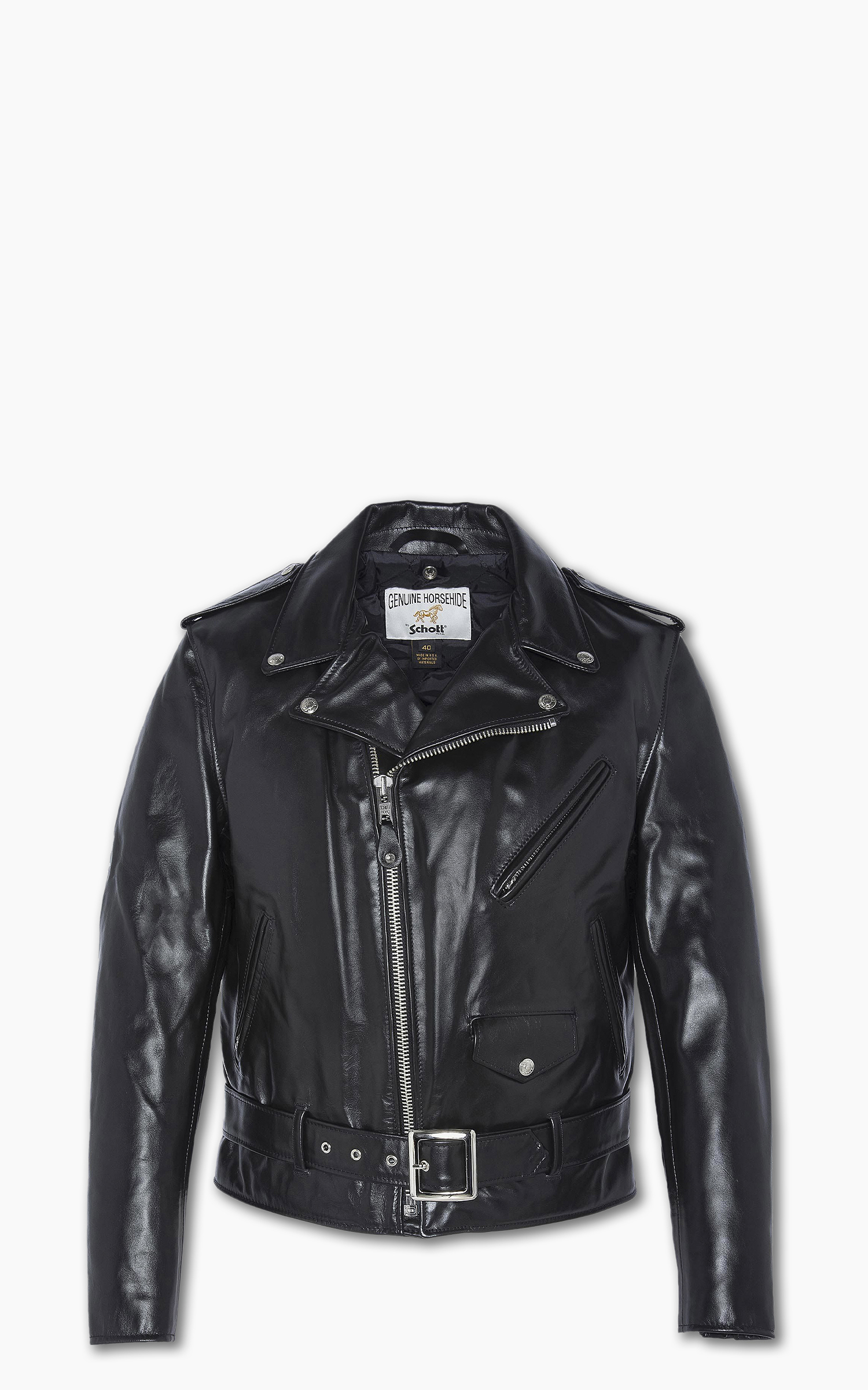 Schott NYC 618HH Horsehide Perfecto Leather Jacket Black