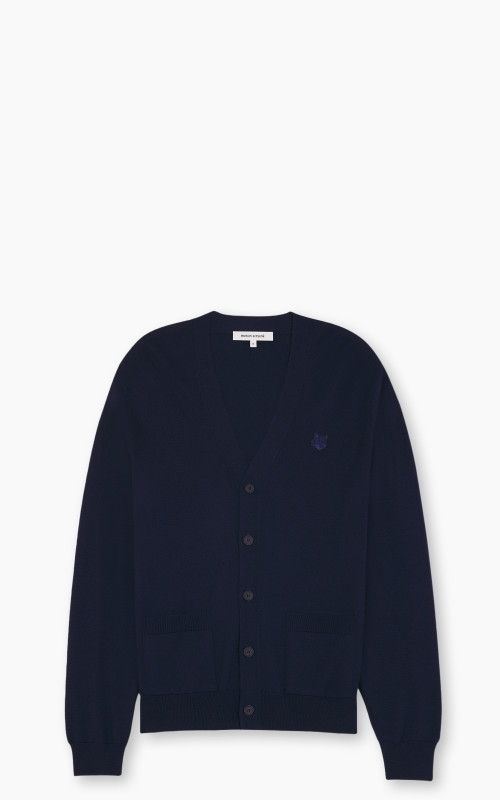 Maison Kitsuné Bold Fox Head Patch Regular Cardigan Ink Blue