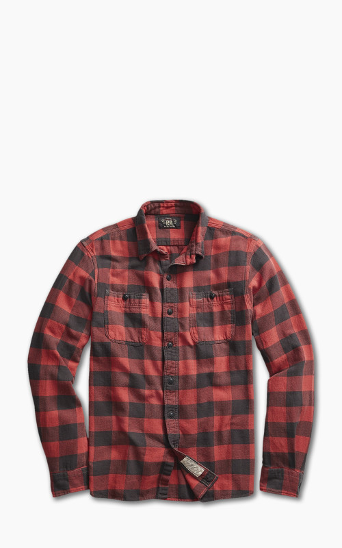 RRL Farrell Plaid Twill Workshirt Red/Black