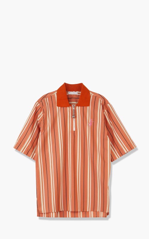 JW Anderson Half Zip Short Sleeve Classic Polo Shirt Orange SH0157-PG0785-429