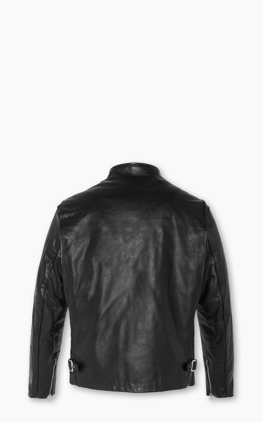 Schott NYC 141 Classic Cafe Racer Leather Motorcycle Jacket Black Cultizm