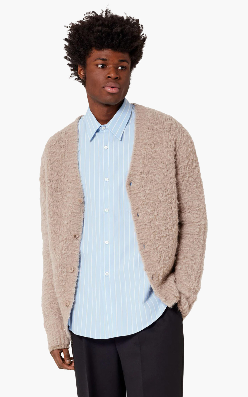 Eaphi big collar ami knit ベージュ eaphi big collar ami knit - メルカリ