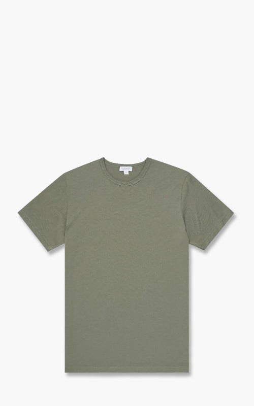Sunspel Short Sleeve Crewneck T-Shirt Light Khaki
