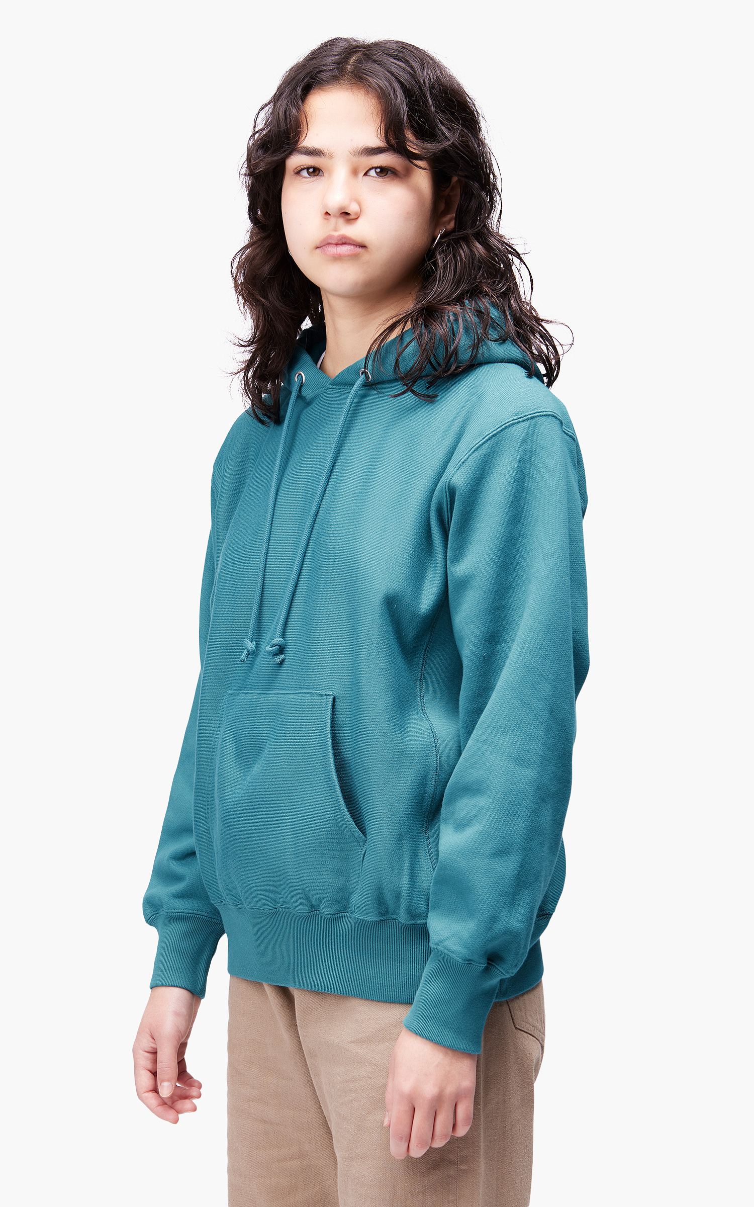 Auralee W High Count Heavy Sweat P/O Parka Teal Green | Cultizm