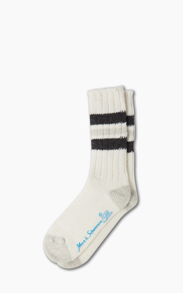 Merz b. Schwanen RW04 Socks Recycled Wool Nature/Charcoal