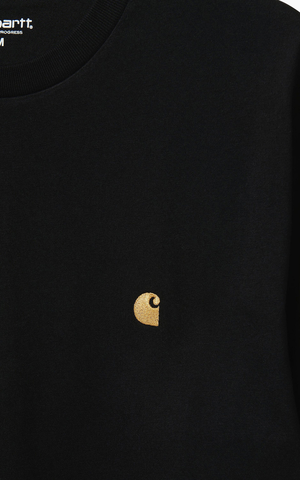 Carhartt WIP L/S Chase T-Shirt Black/Gold | Cultizm