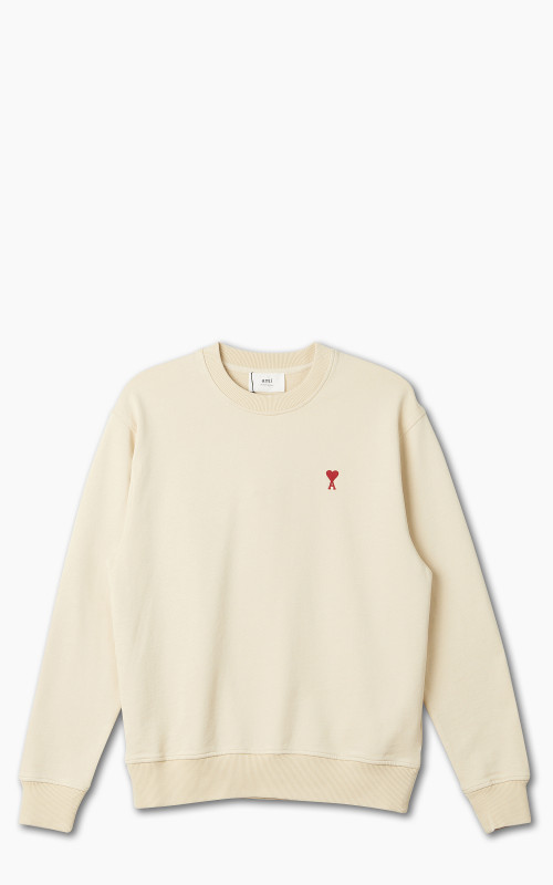 AMI Paris Ami De Coeur Crewneck Sweatshirt Vanilla