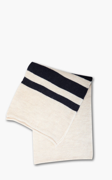 Nigel Cabourn Striped Scarf Schoeller Wool Natural
