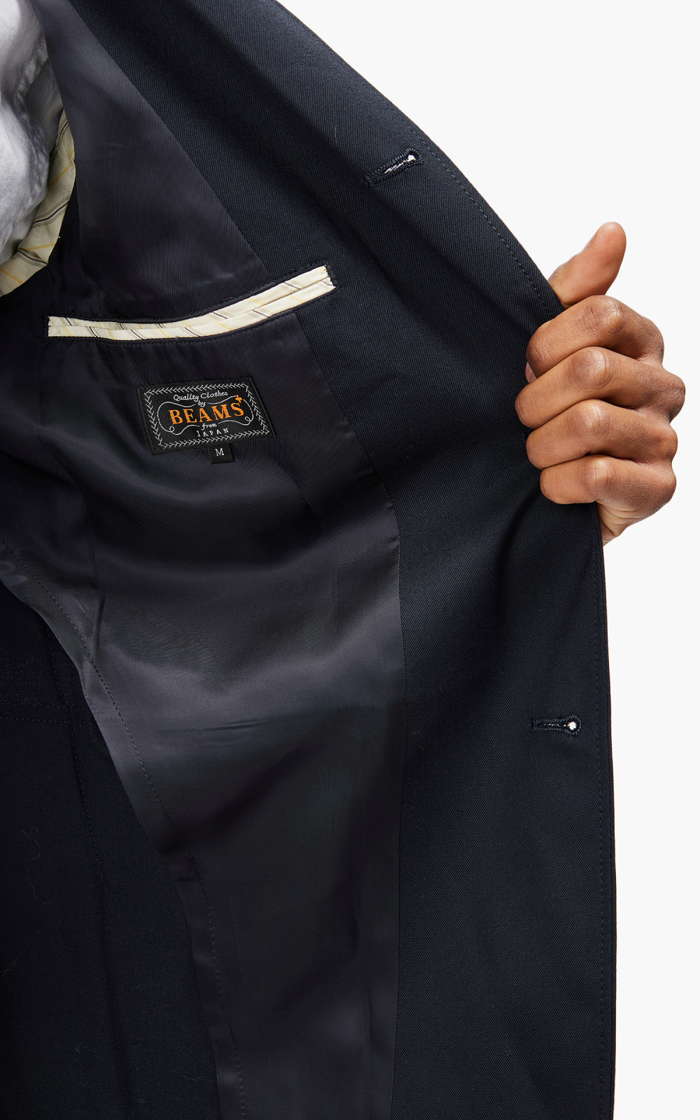 Beams Plus Men's 3 Button Combat Wool Blazer in Navy Beams Plus