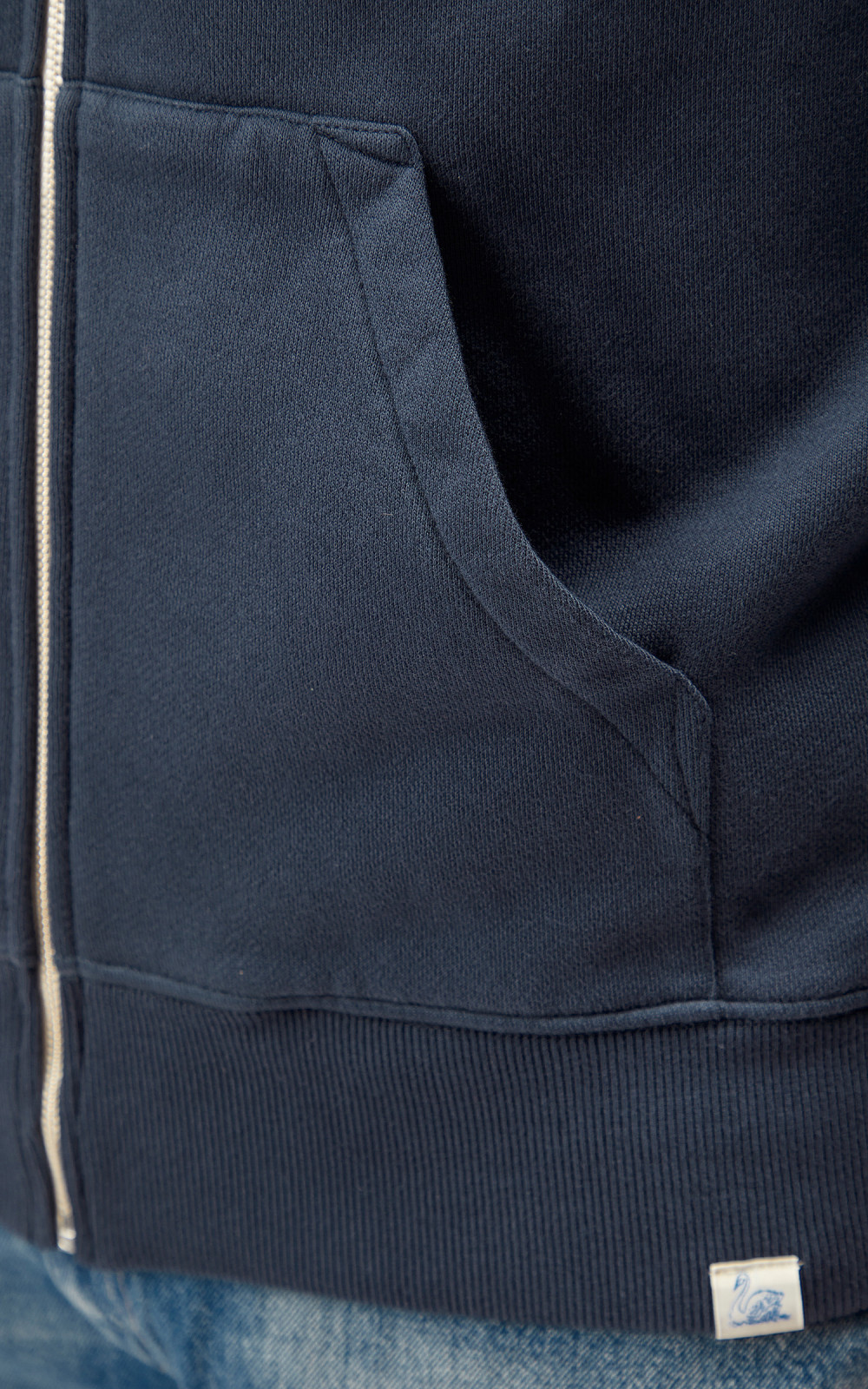 Merz b. Schwanen HDJKT02 Hooded Zip Jacket Denim Blue | Cultizm