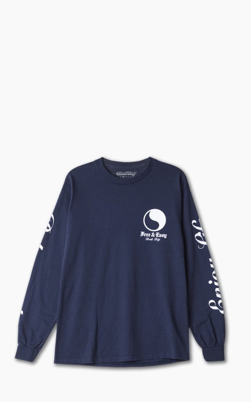 Free & Easy Olde English L/S Tee Navy