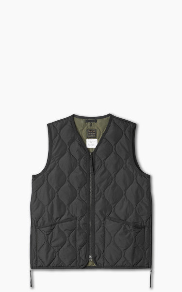 Taion Military Zip V-Neck Vest Black